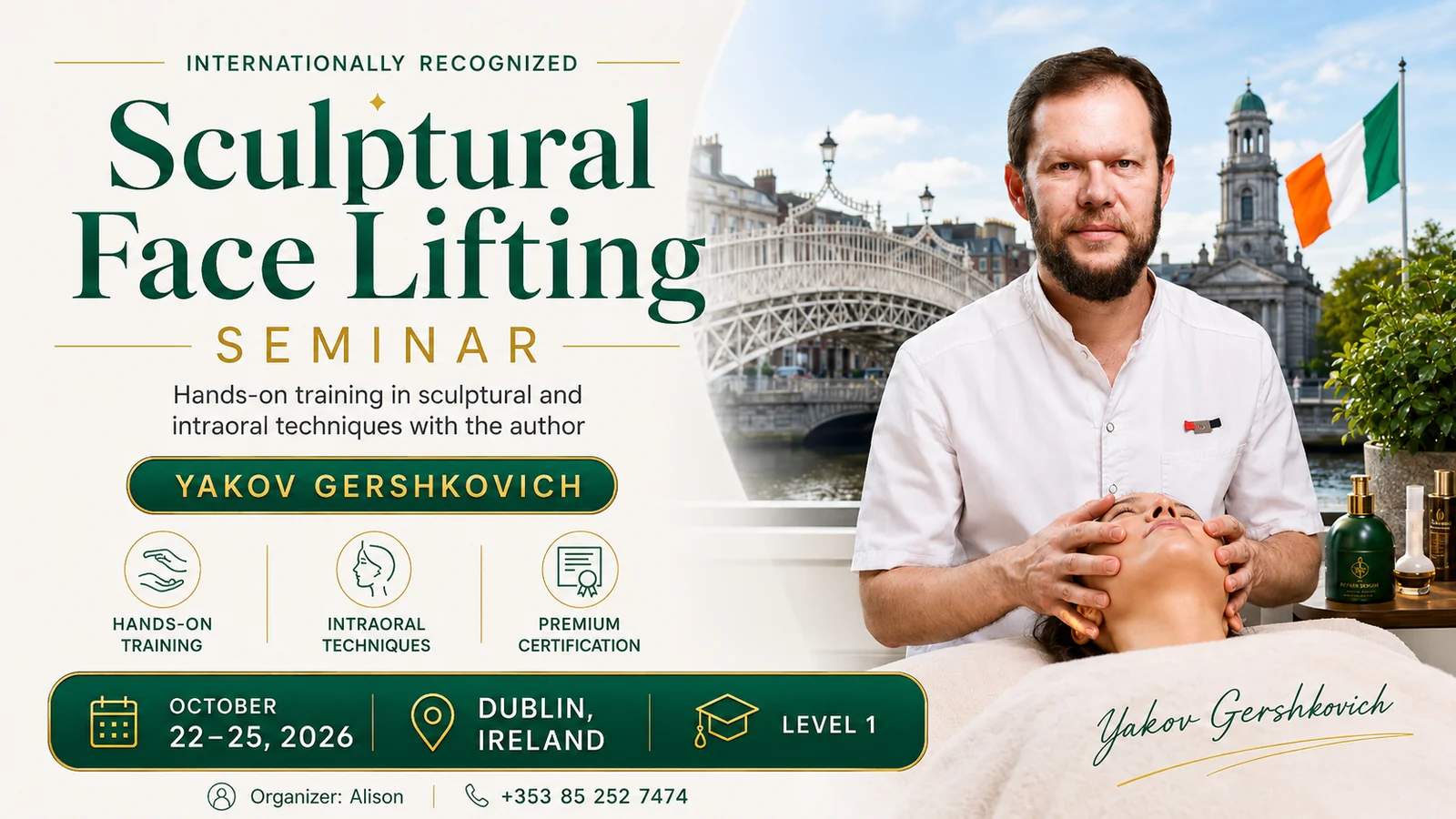 Sculptural Face Lifting Seminar with Yakov Gershkovich — Dublin, 22–25 October 2026